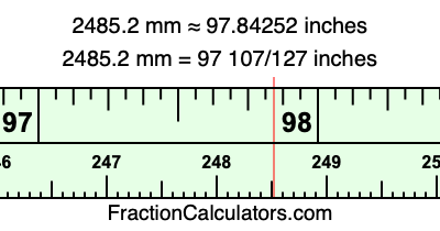 2485.2 mm in inches