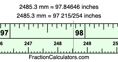 2485.3 mm in inches