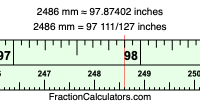 2486 mm in inches