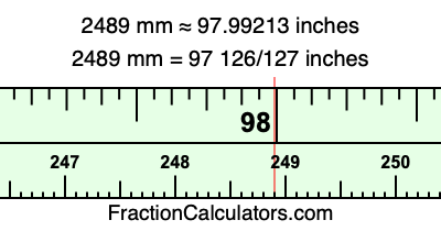 2489 mm in inches