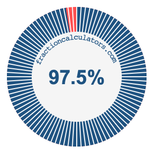 97.5 percent on a pie chart