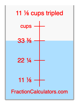 11 1/8 cups tripled illustration