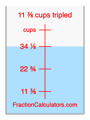 11 3/8 cups tripled illustration