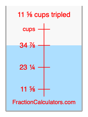11 5/8 cups tripled illustration