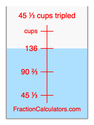 45 1/3 cups tripled illustration