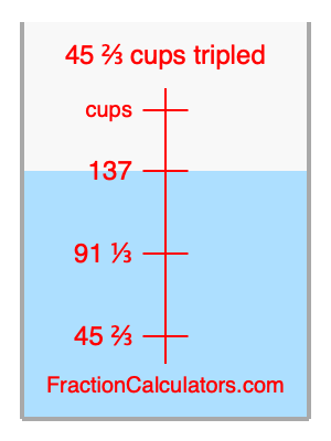45 2/3 cups tripled illustration