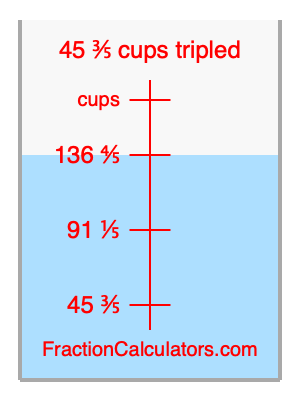 45 3/5 cups tripled illustration